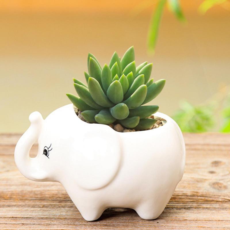 Flower Pot Elephant Mini Ceramic