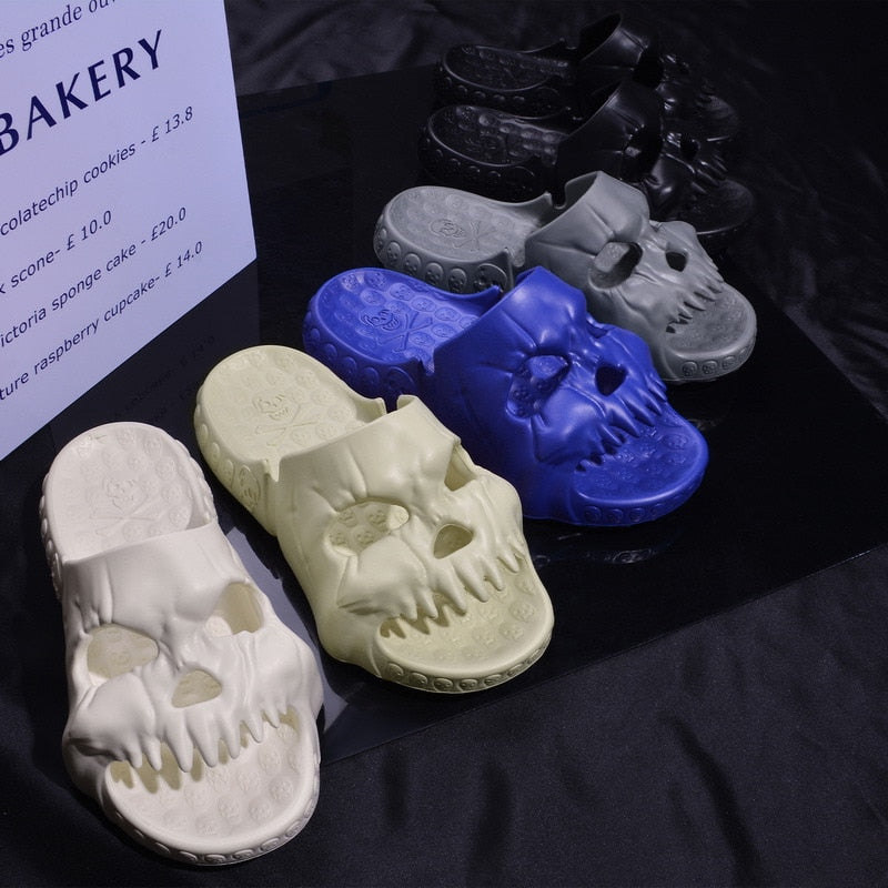 Slippers Skull Design Thick Sole Platform