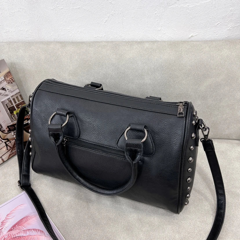 Skull Studded Black Handbags Gothic Rivet