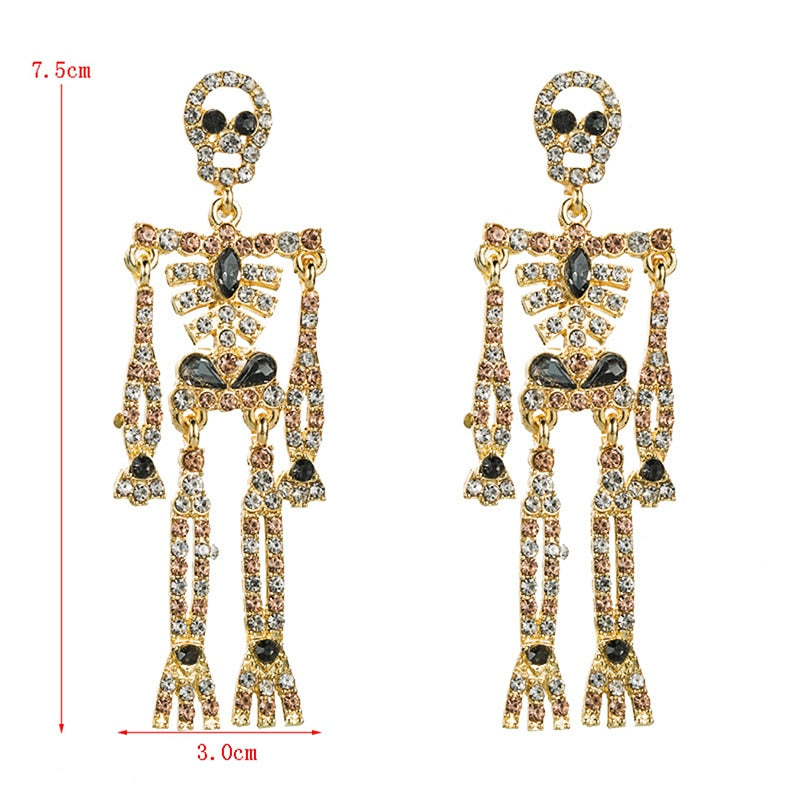 Skull Dangle Drop Earrings