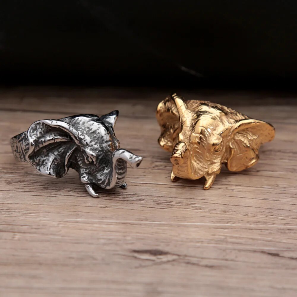 Elephant Ring Gold Plated