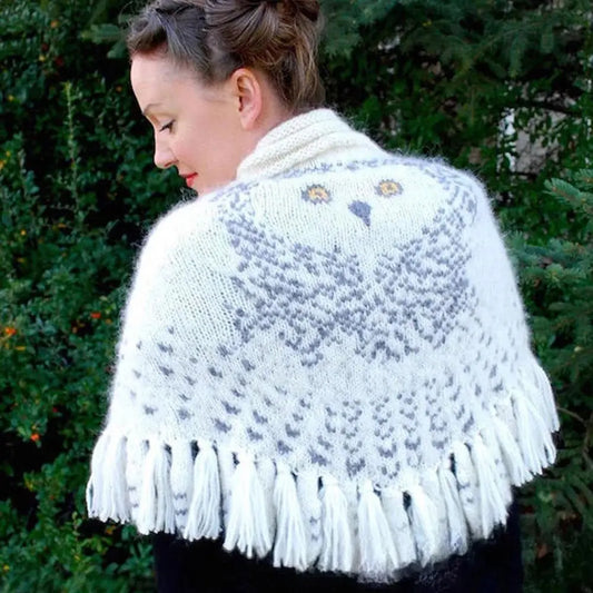 Owl Scarf Knit Winter Feather