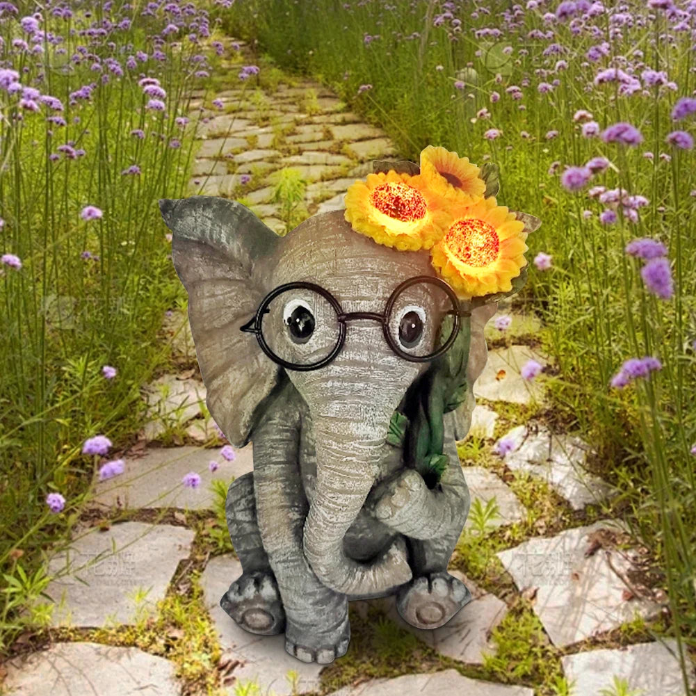 Elephant Garden Lights Solar Lamp