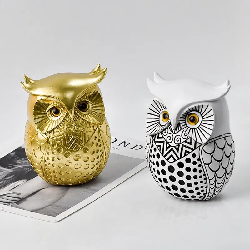 Owl Figurines Sculptures Resin Statue