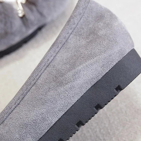 Owl Stone Rabbit Fur Shoes Flats