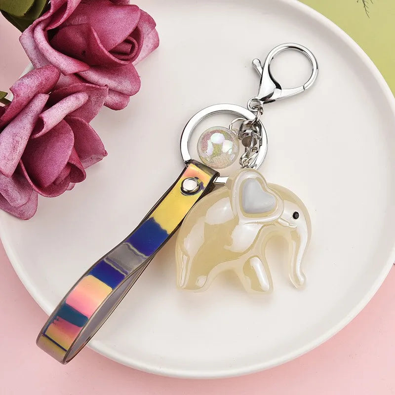 Elephant Colorful Resin Keychains