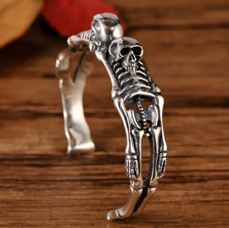 Skull Open Bracelet Stainless Steel