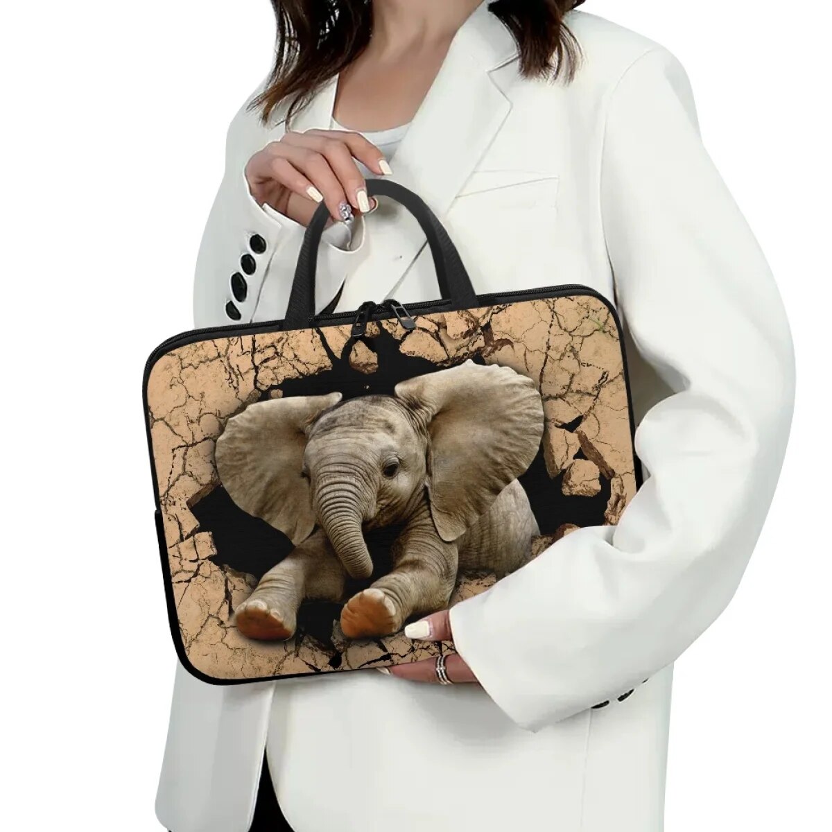 Cute Elephant Laptop Case Tablet Bag Zipper