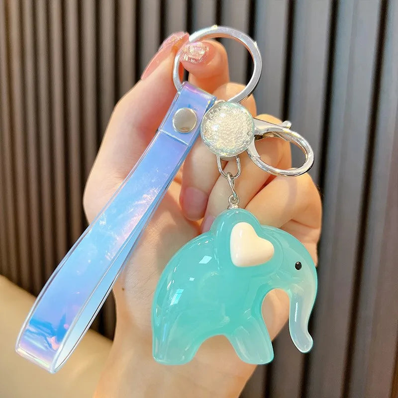 Elephant Colorful Resin Keychains