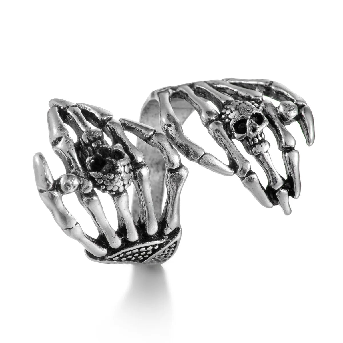 Skull Black Color Rings Hand Skeleton