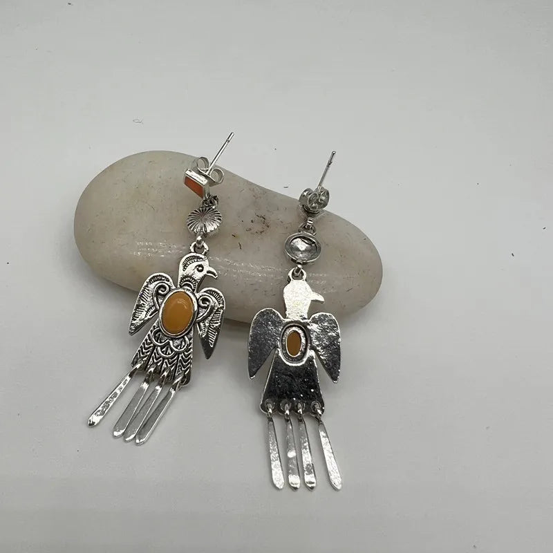 Native Metal Eagle Earrings