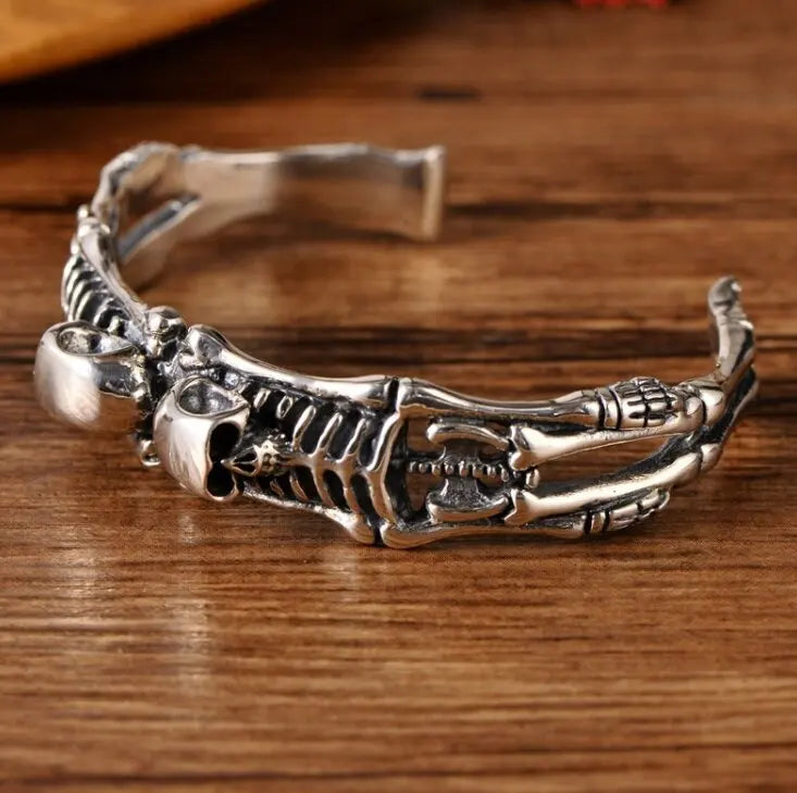 Skull Open Bracelet Stainless Steel