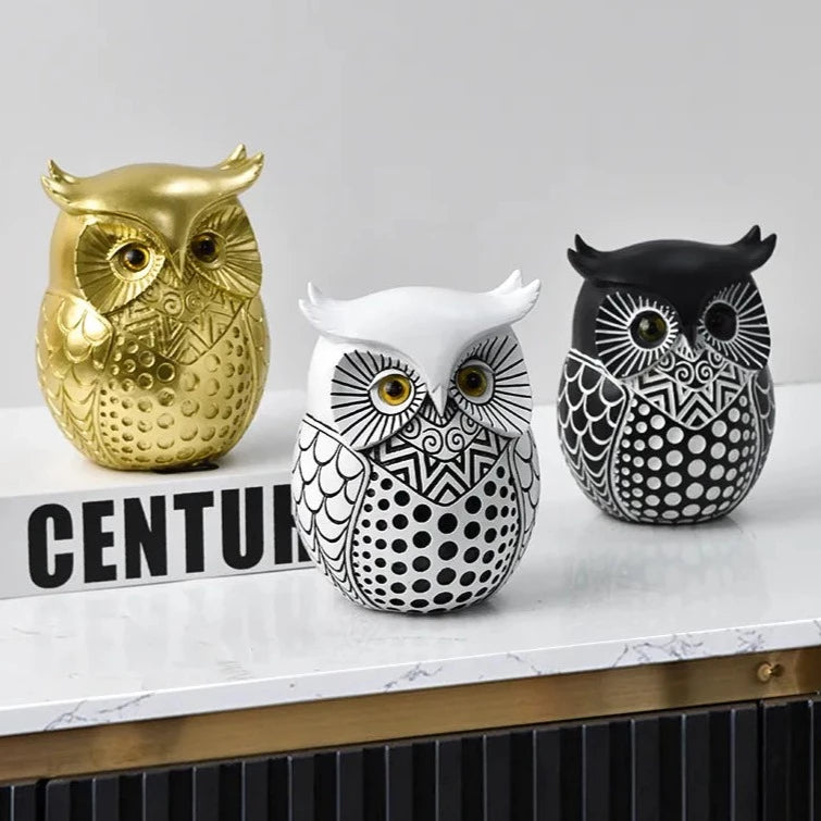 Owl Figurines Sculptures Resin Statue