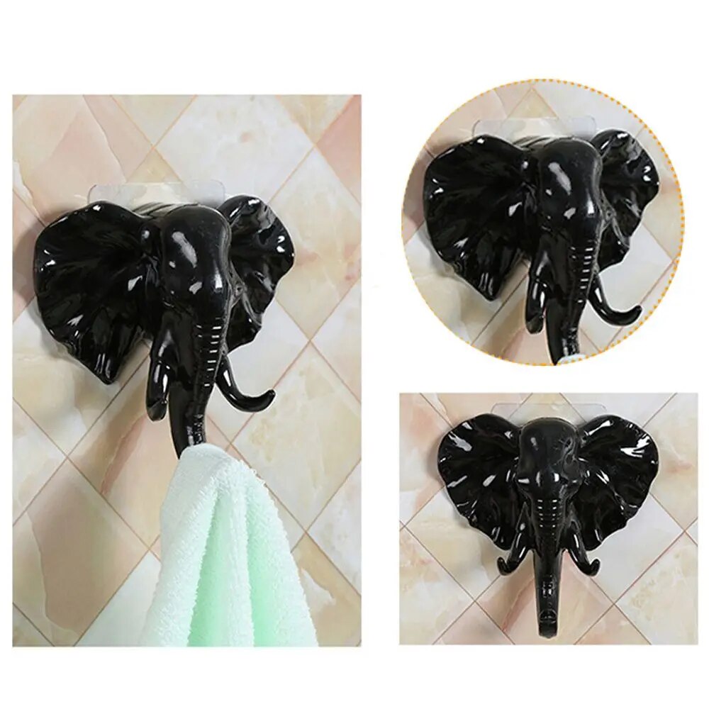Elephant Head Shaped Hanging Hook Key Holder Wall