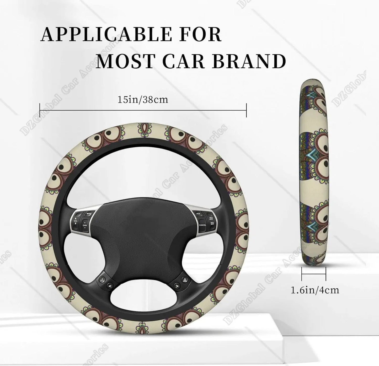 Owl Steering Wheel SUV Protector Car Cover 15 Inch