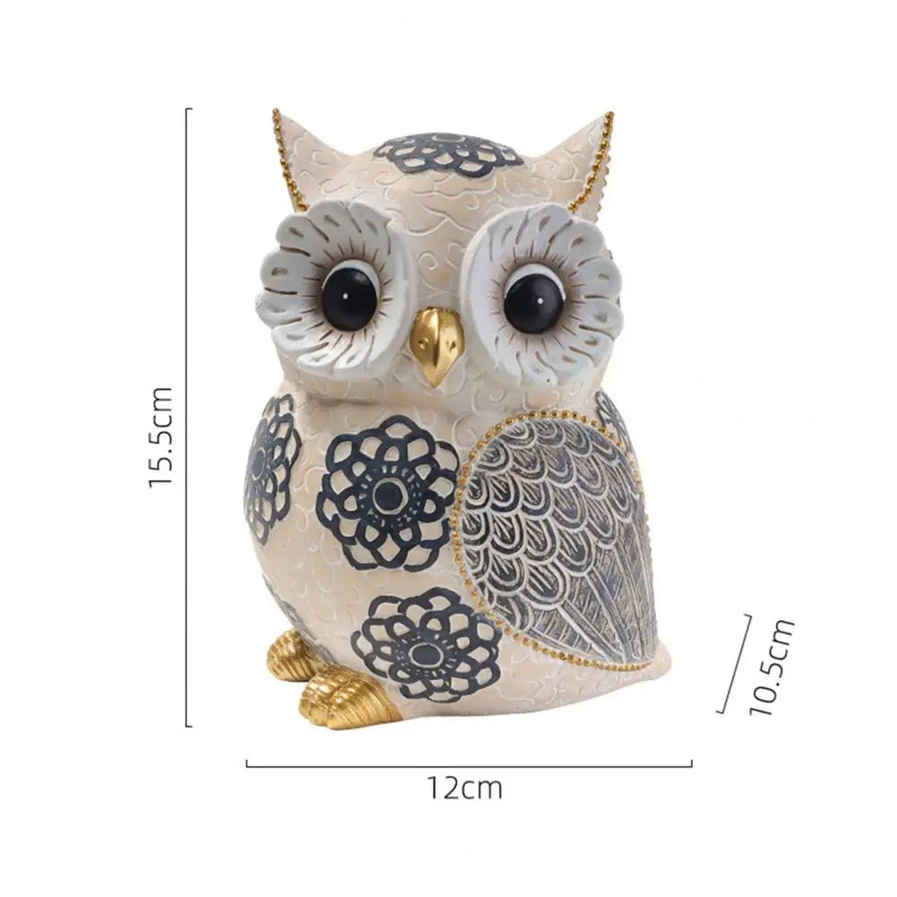 Owl Statue Big Eyes Sculpture Resin