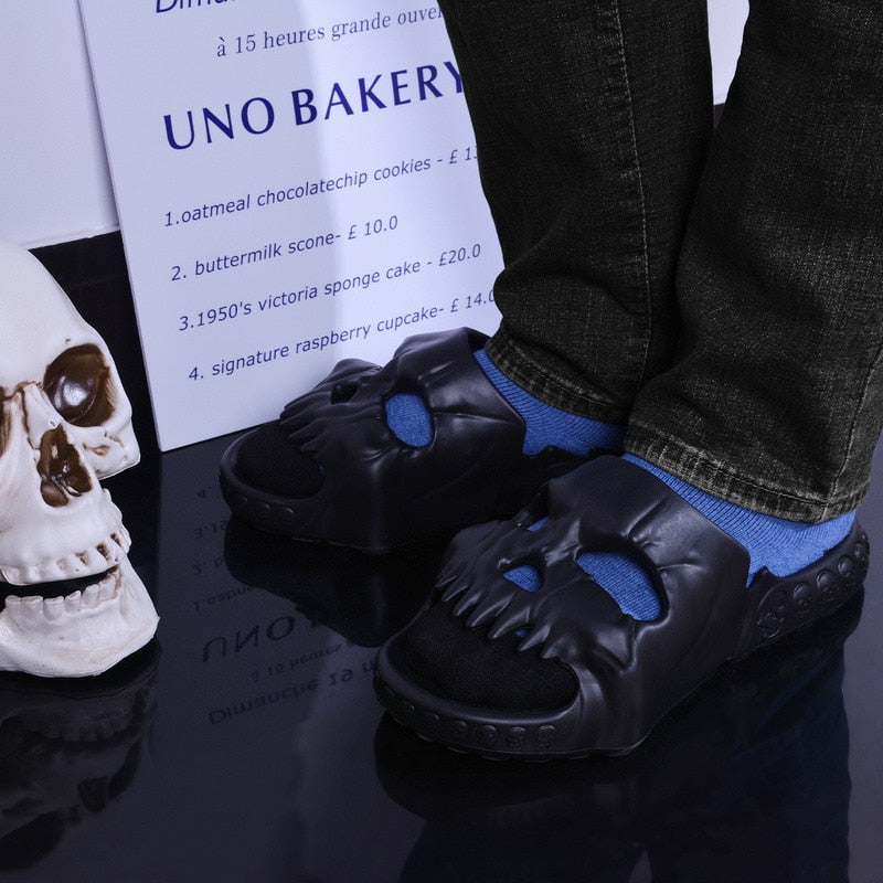 Slippers Skull Design Thick Sole Platform