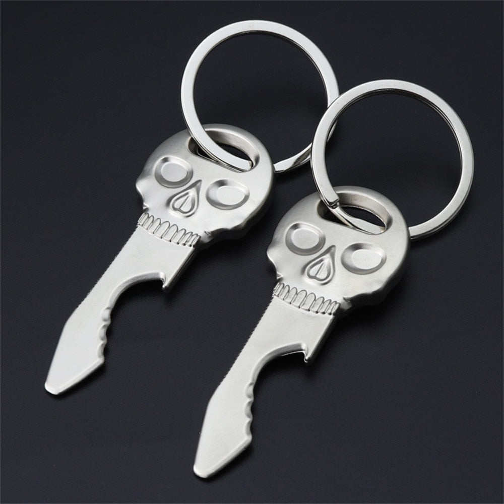 Skull Shape Beer Bottle Opener Keychain