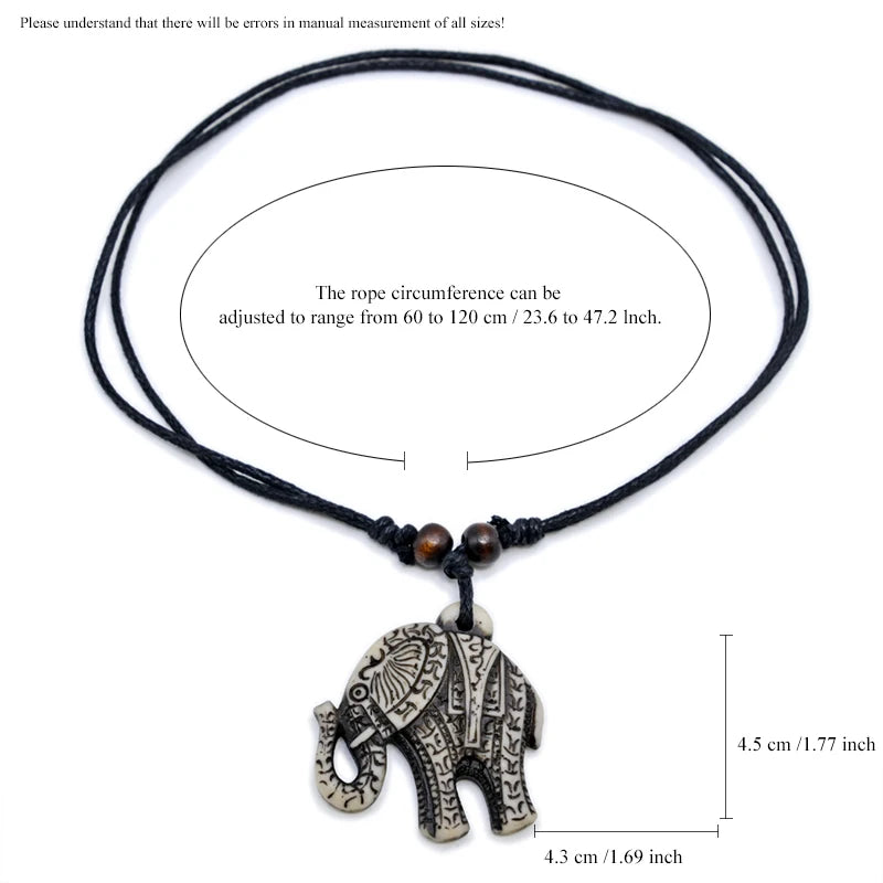 Elephant Necklace Pendant Tribal Style