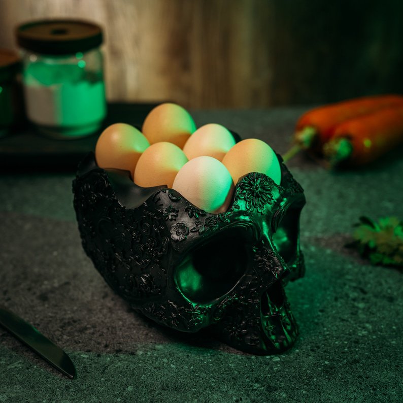 Gothic Skull Egg Holder Resin