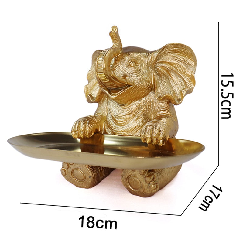 Resin Elephant Statue Key Storage Decoration Figurine