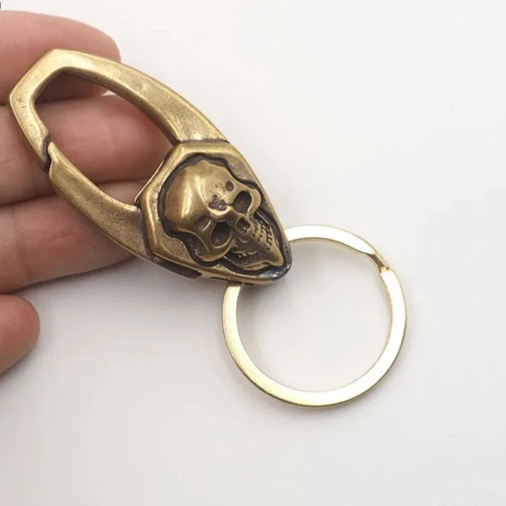 Skull Car Keychain Metal Brass Skeleton Key Chain