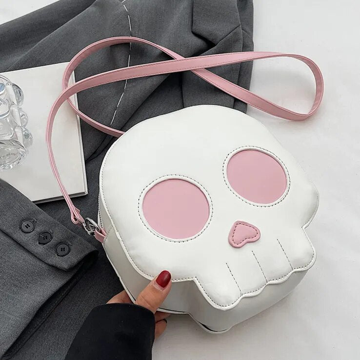 Skull Head Bag Leather Crossbody Bag