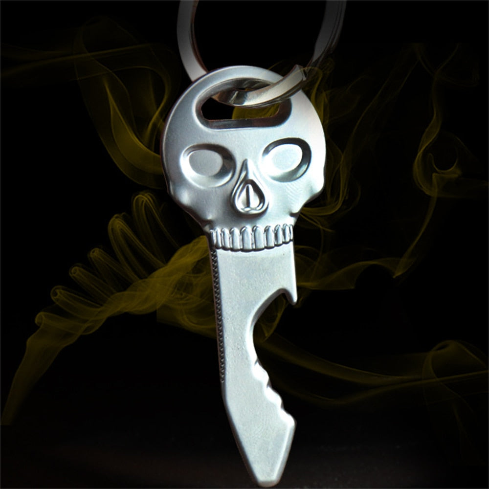 Skull Shape Beer Bottle Opener Keychain