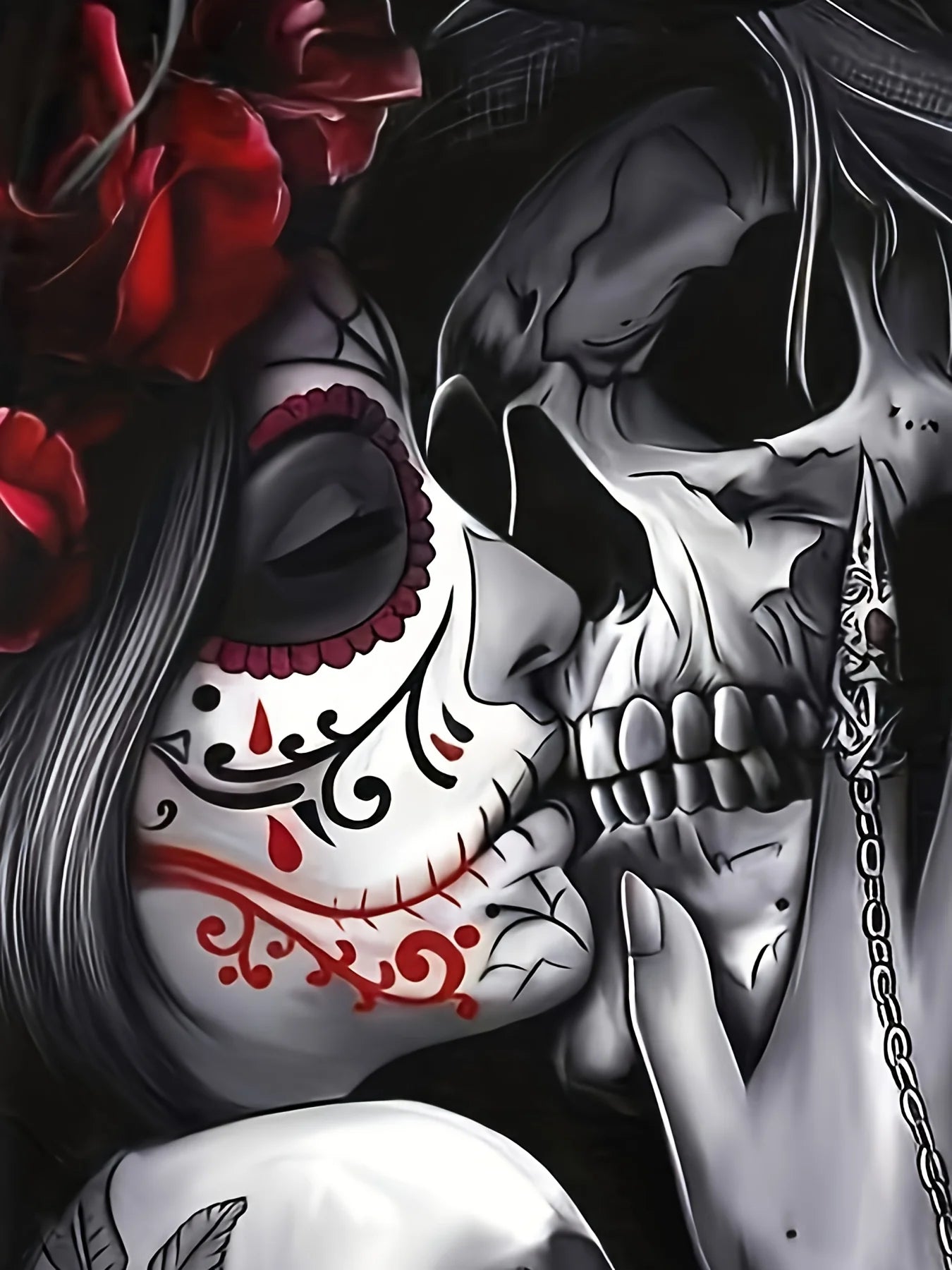 Skull T-shirt 3D Print Round Neck Short Sleeve