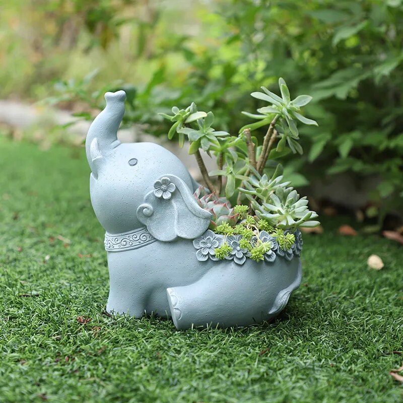 Elephant Cute Resin Flowerpot