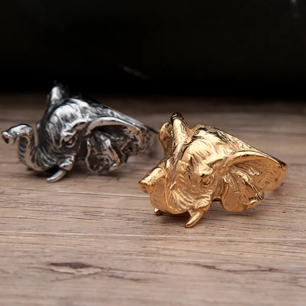 Elephant Ring Gold Plated