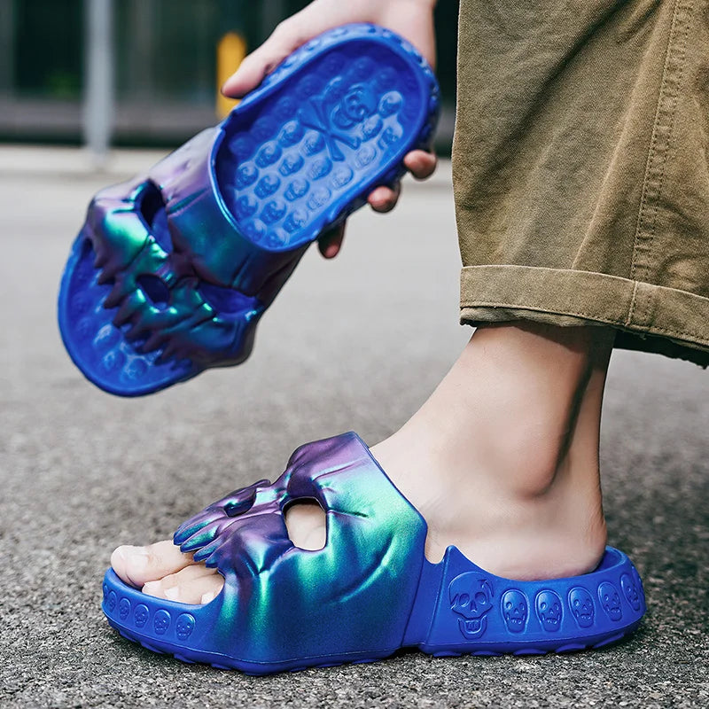 Skull Slippers Outdoor Slides Thick Bottom Non-slip Sandals