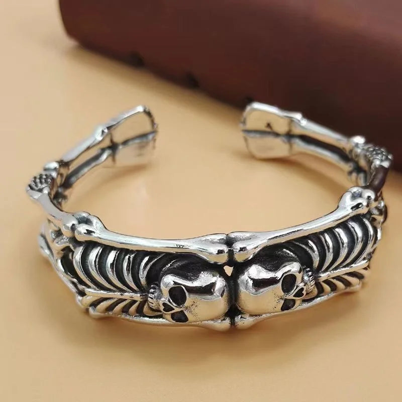 Skull Open Bracelet Stainless Steel