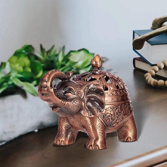 Elephant Incense Burner Metal Incense Holder With Lid