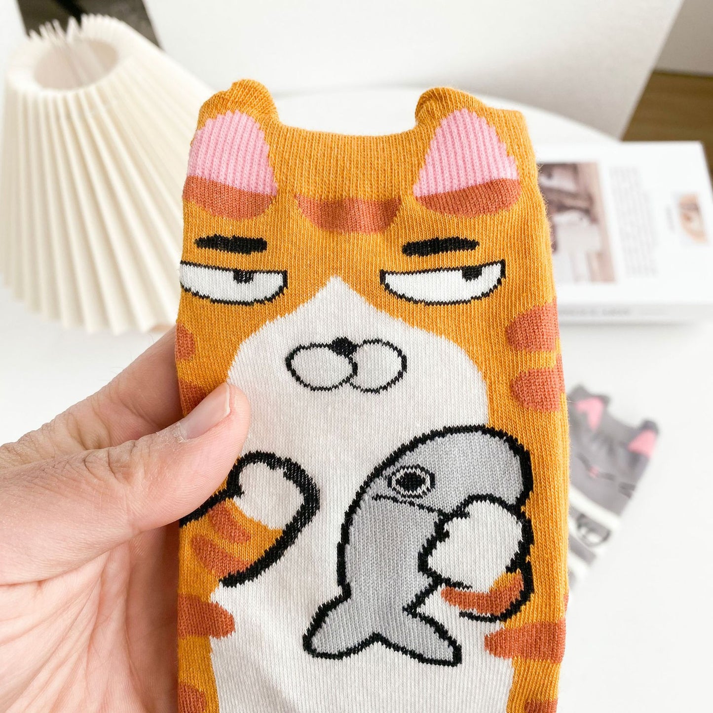 Cartoon Cat Cotton Socks Set 5 Pairs