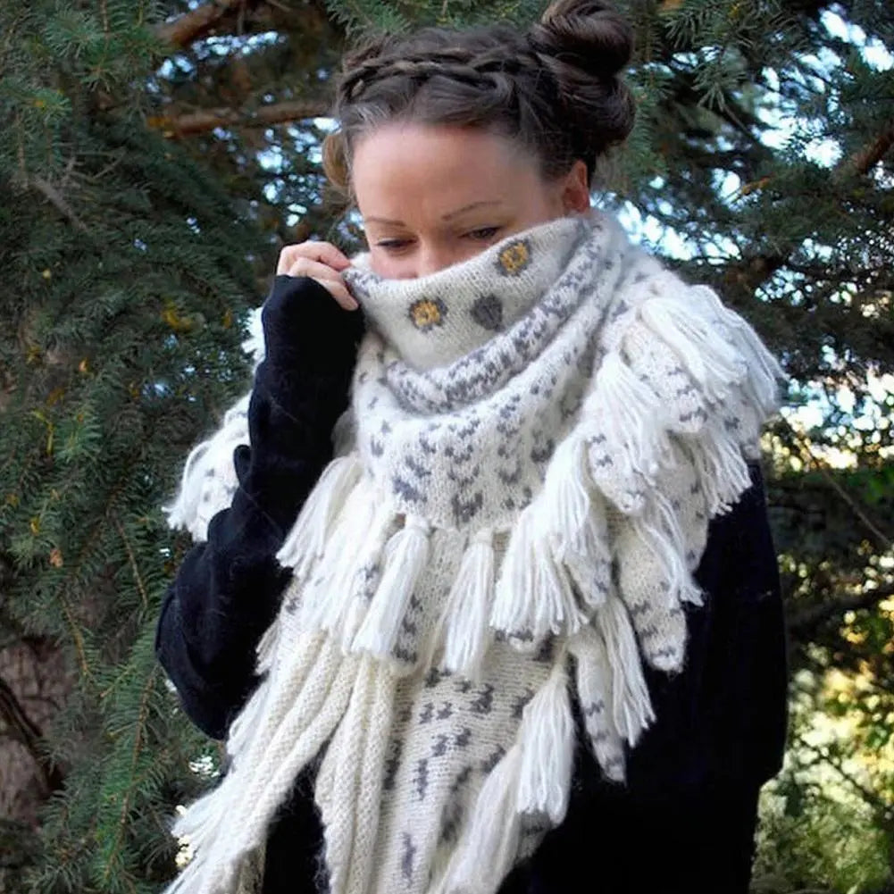 Owl Scarf Knit Winter Feather