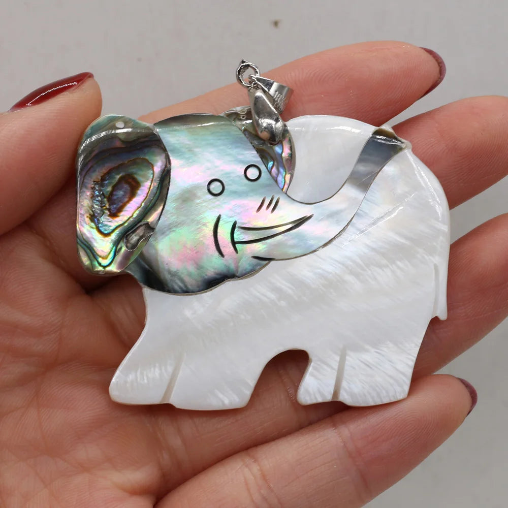 Elephant Natural Pearl Shell Pendant DIY Necklace Making 1 Items