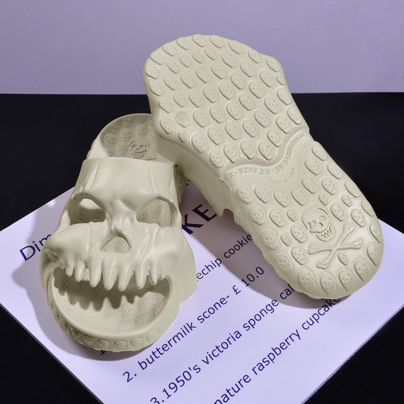 Slippers Skull Design Thick Sole Platform