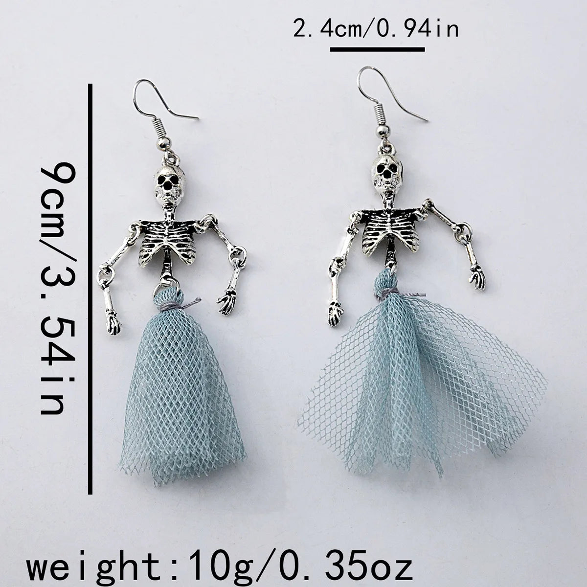 Skull Dangle Stud Gothic Earrings  Metal Drop