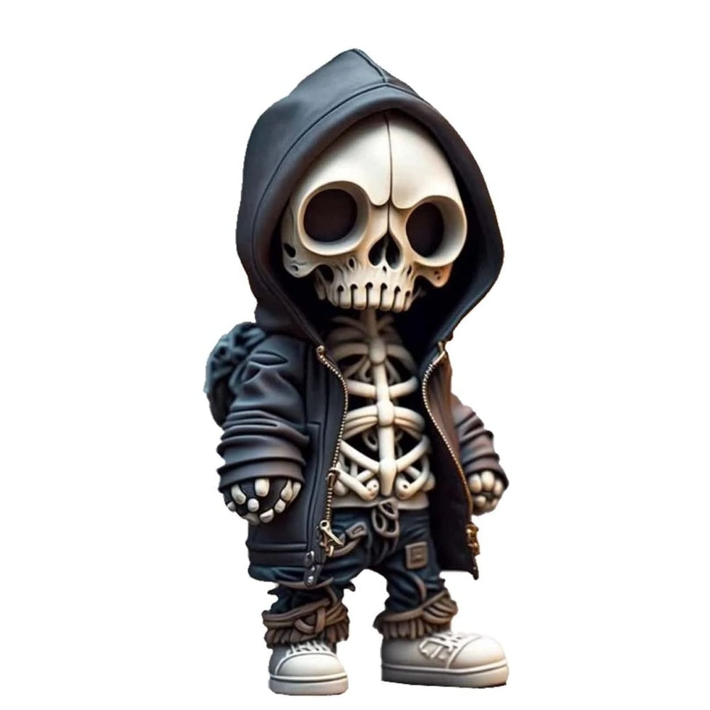 Resin Cool Skeleton Figures Halloween Skeleton Figurine Skull Ornaments
