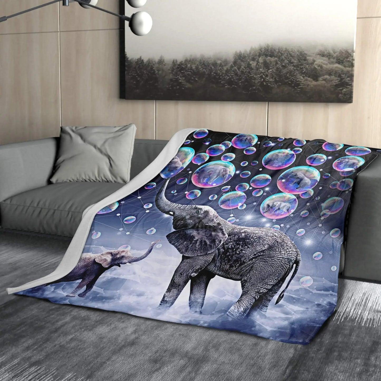 Elephant Blanket Cute Animals Print Throw Blanket