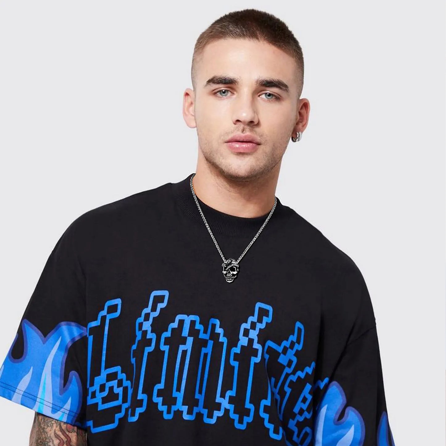 Skull In Snake Stainless Steel  Necklace