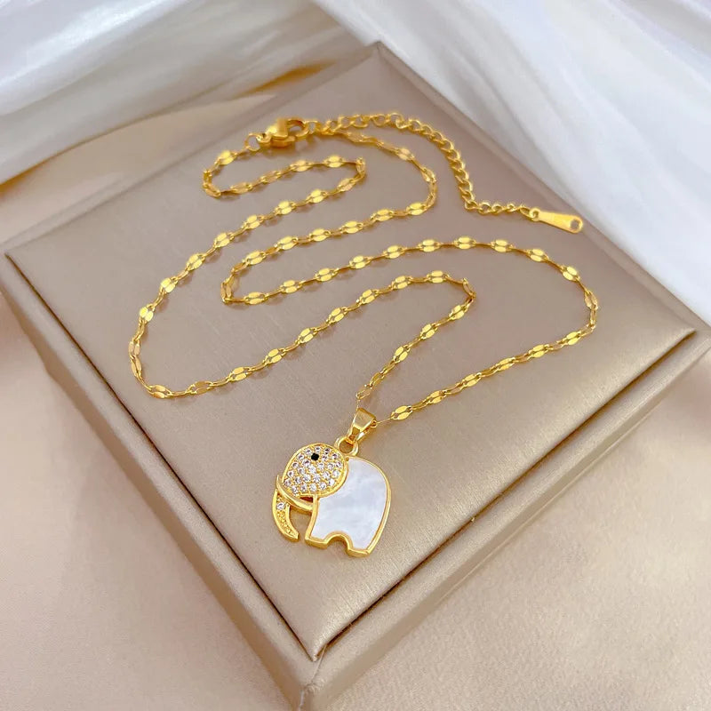 Elephant Pendant Necklace 316L Stainless Steel
