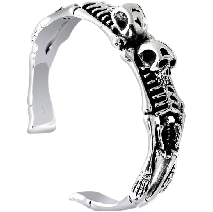 Skull Open Bracelet Stainless Steel