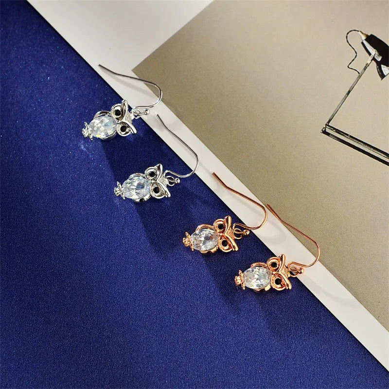 Owl Crystal Retro Earrings