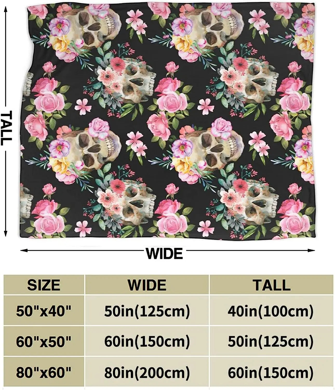 Skull Blanket Lightweight Cozy Flannel Throw Blanket