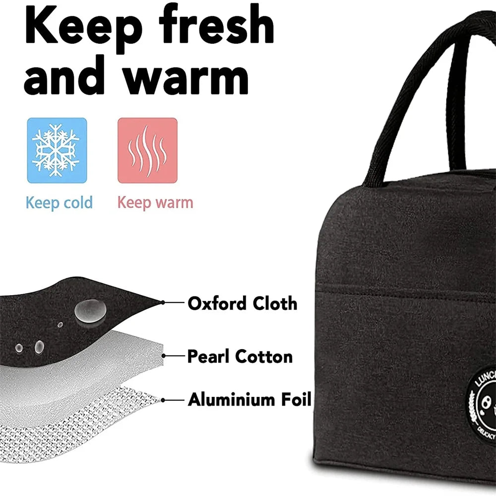 Skull Lunch Bag Insulated Zipper Thermal