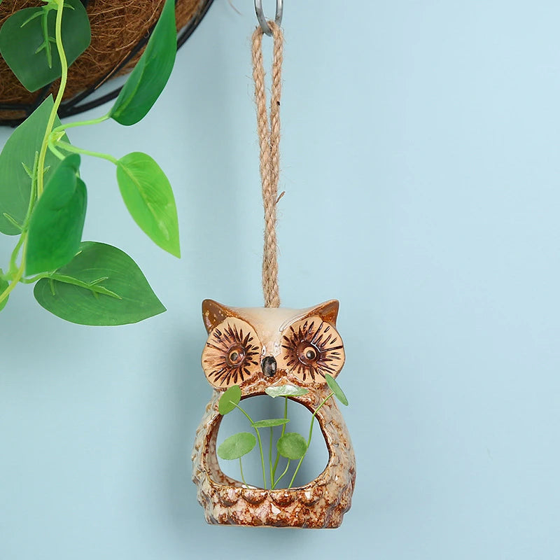 Owl Planters Pots Ceramic Hanging Planter