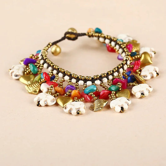 Elephant Bohemian Retro Turquoise Bracelet