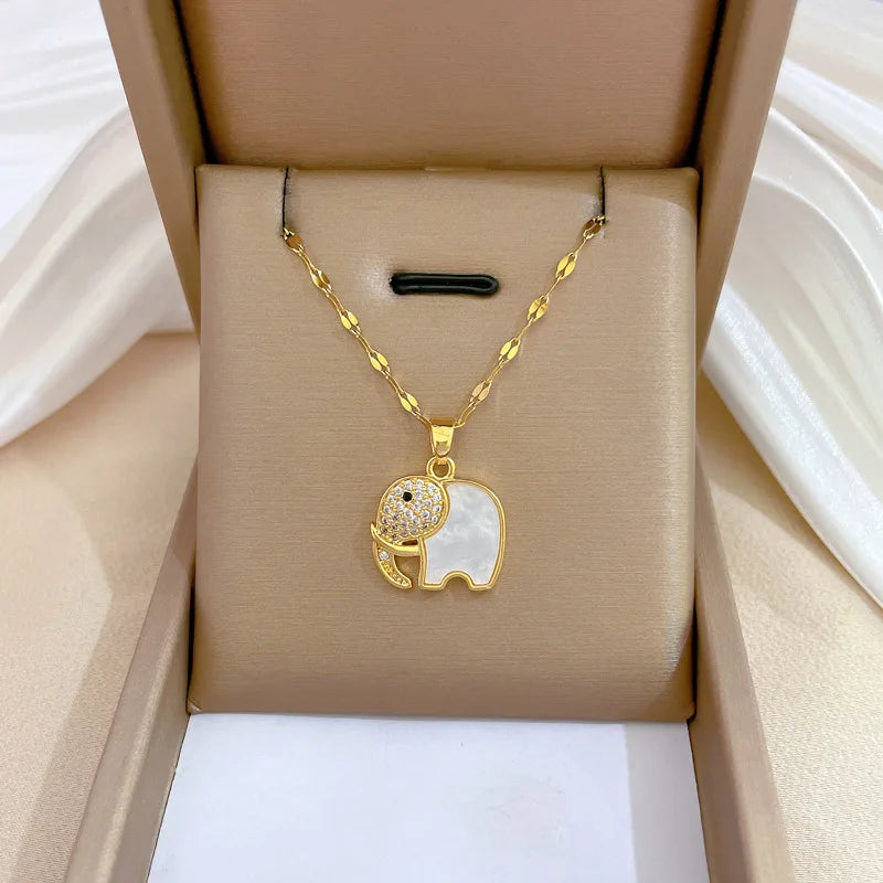 Elephant Pendant Necklace 316L Stainless Steel
